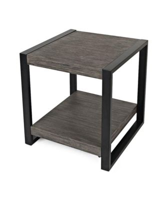 Pinnacle Modern Loft Iron and Wood End Table