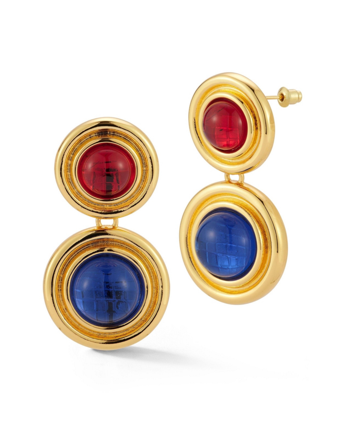 Gold Plated Bold Crystal Statement Drop Earrings - Gold