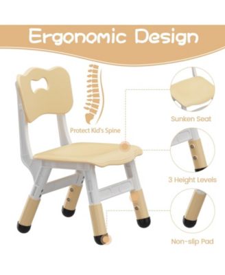 Kids Table and Chair Set, Height Adjustable Toddler Table and 4 Chairs Set for Ages 2-10, Graffiti Desktop, Non-Slip Legs, Arts & Crafts Table, Children Activity Table for Daycare Classroom Home