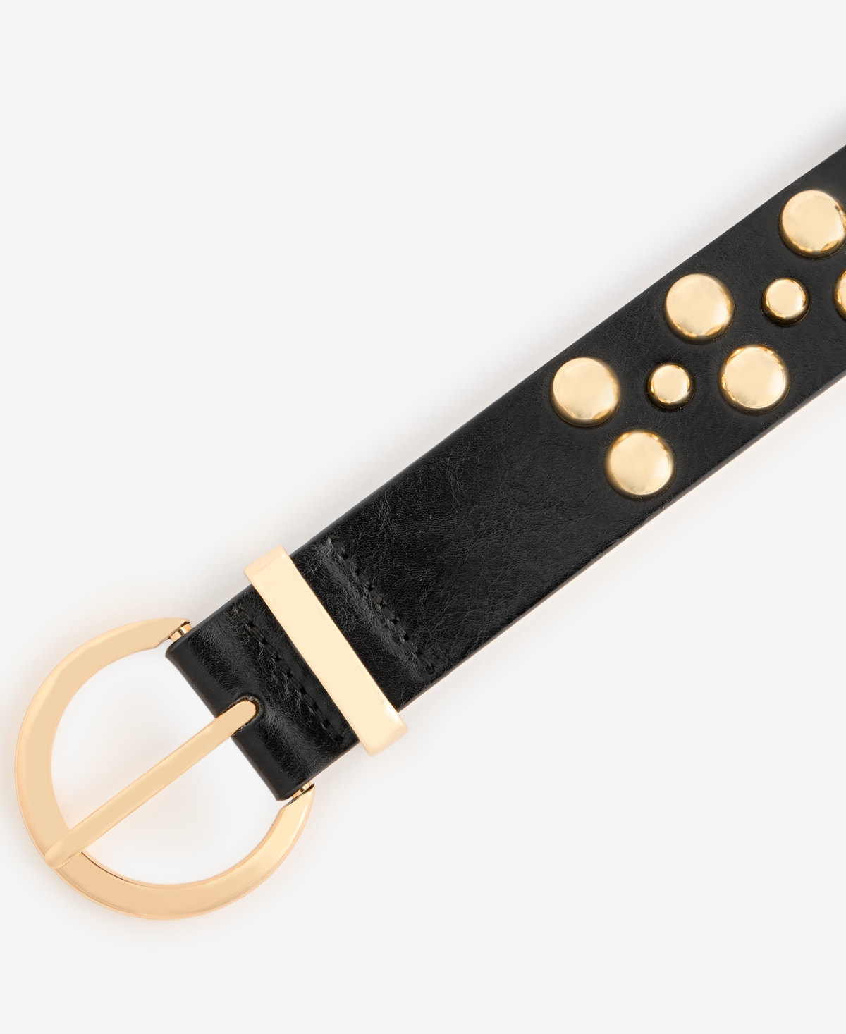 Inc International Concepts Bubble Stud Faux-leather Belt, Exclusively At Macy's In Charcoal