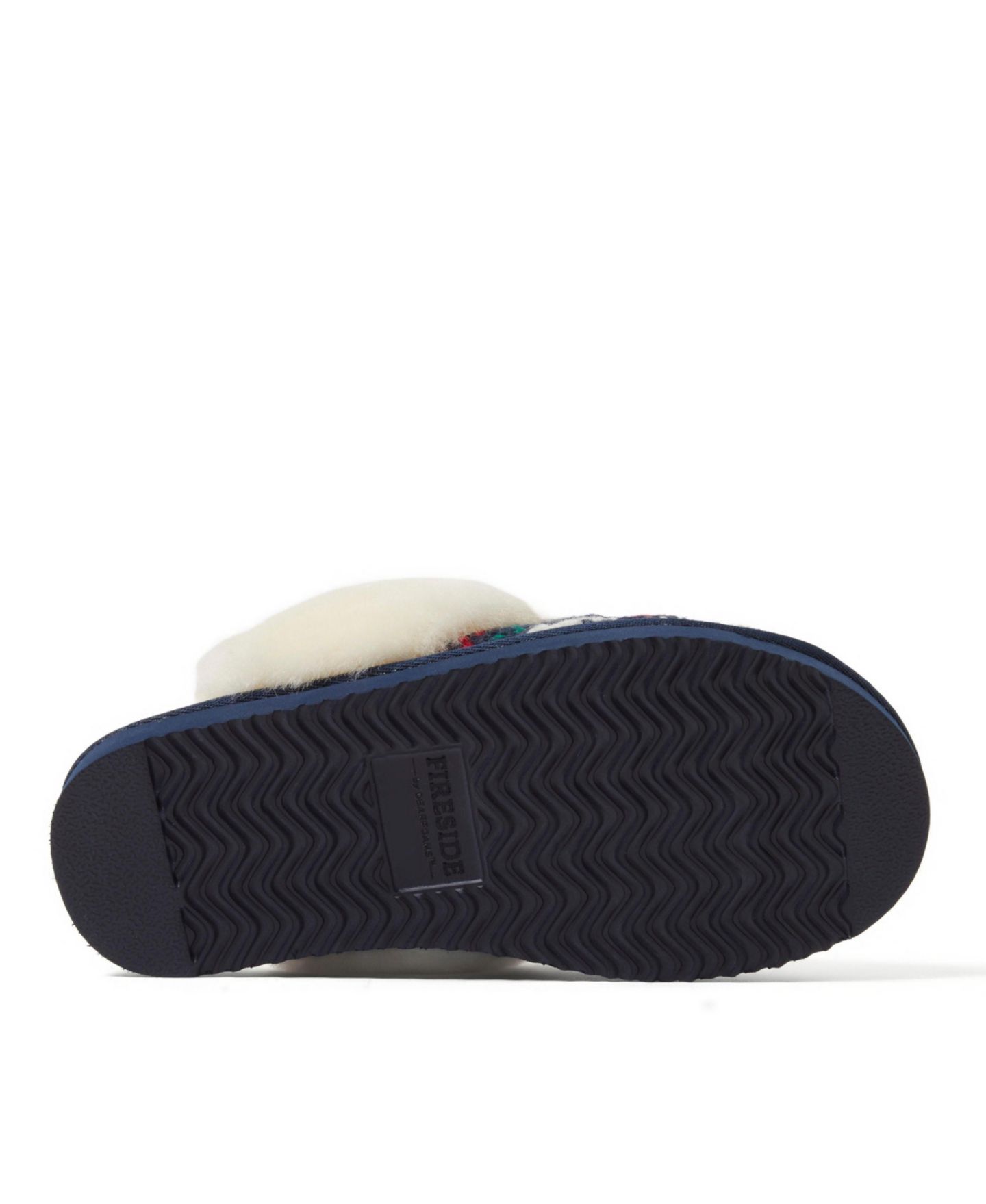 Женские тапочки Dearfoams Sydney Holiday Fair Isle Genuine Shearling Scuff Slipper, цвет: Peacoat — фото 5