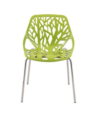 Modern Asbury Dining Chair w/ Chromed Legs, Set of 4