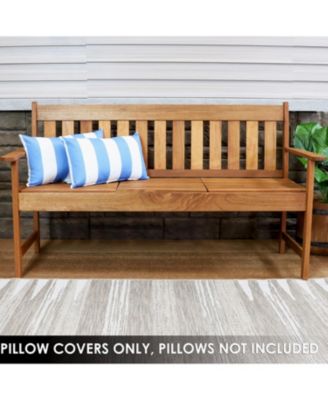 Indoor/Outdoor Weather-Resistant Polyester Square Decorative Pillow Cover Only with Zipper Closures