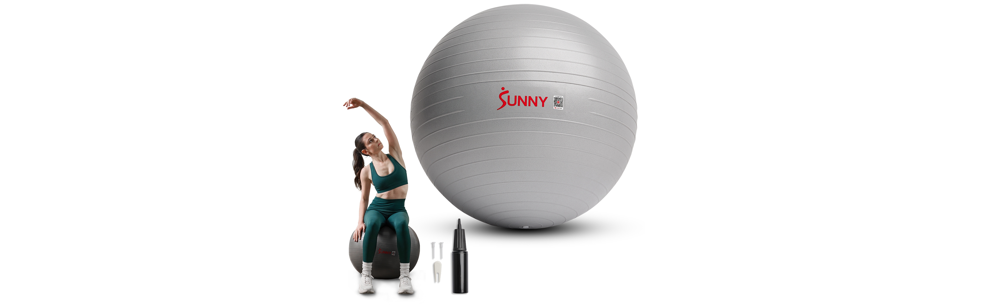 Sunny Health & Fitness Premium Yoga Ball Extra Small 45CM Anti-Burst Exercise Ball for Workouts, Pregnancy, Physical Therapy, Stability Ball Chair Fit