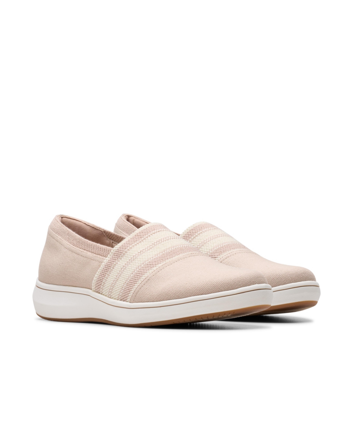 Clarks Cloudsteppers Women's Breeze Sky Mist Slip-on Shoes In Sand Textile