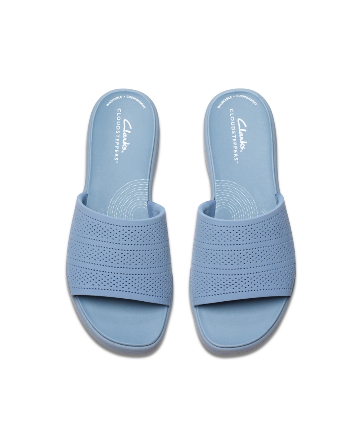 Clarks Cloudsteppers Women's Drift Twist Slip-on Flat Sandals In Light Blue