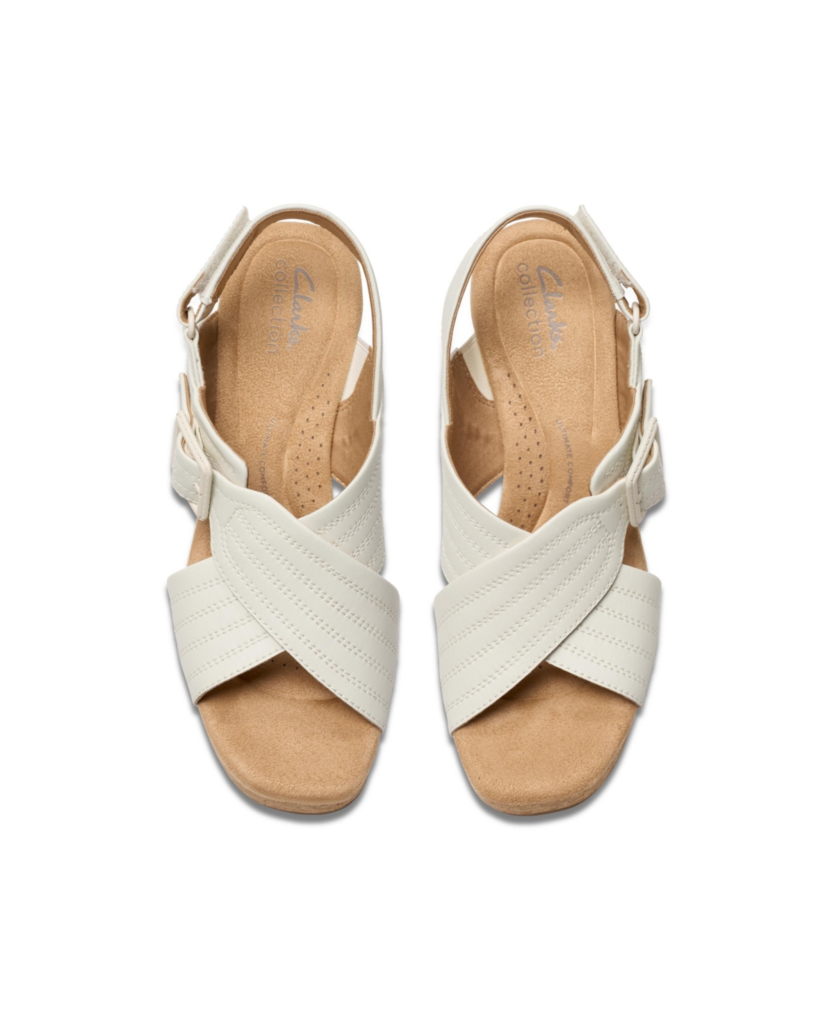Clarks Collection Women's Nerisa West Wedge Sandals In White Leather
