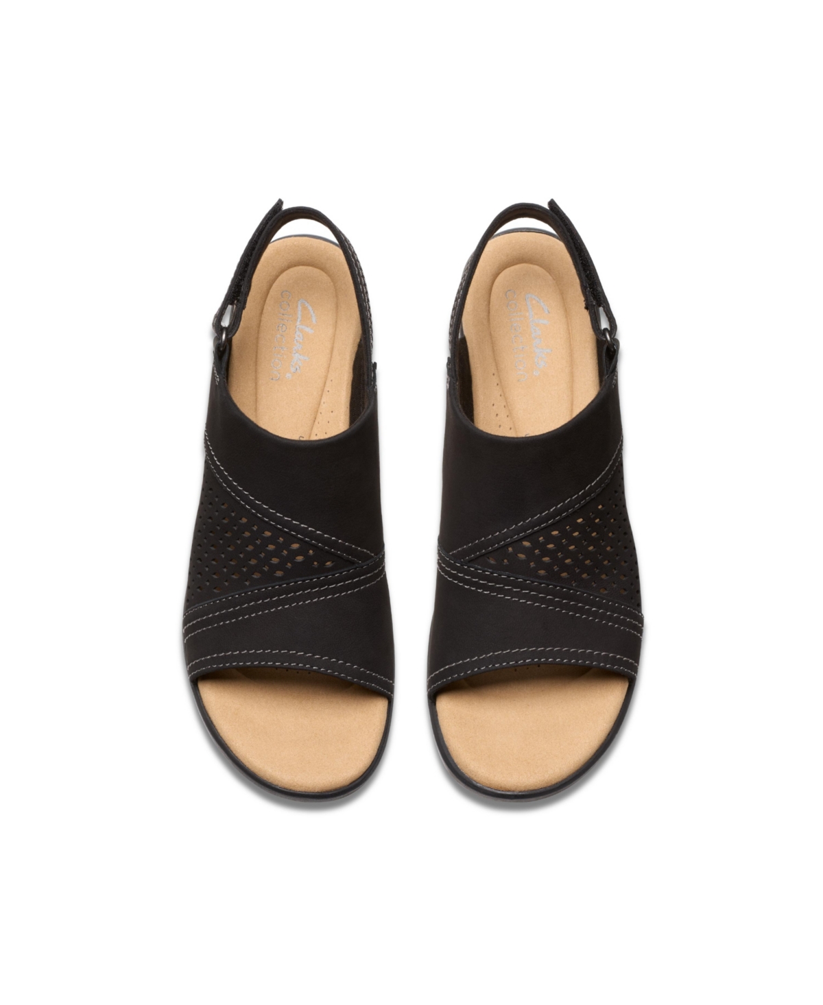 Clarks Collection Women's Emily2 Mist Block Heel Sandals In Black Nubuck
