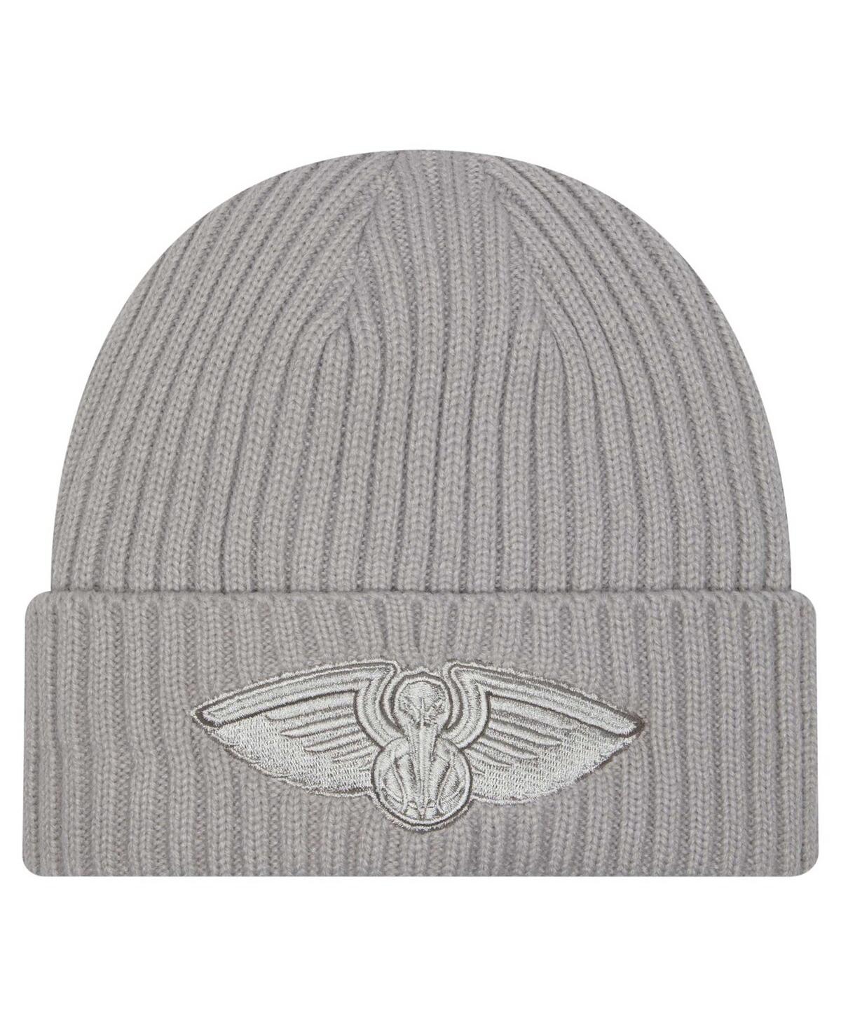 NEW ERA MEN'S GRAY NEW ORLEANS PELICANS COLOR PACK CUFFED KNIT HAT 