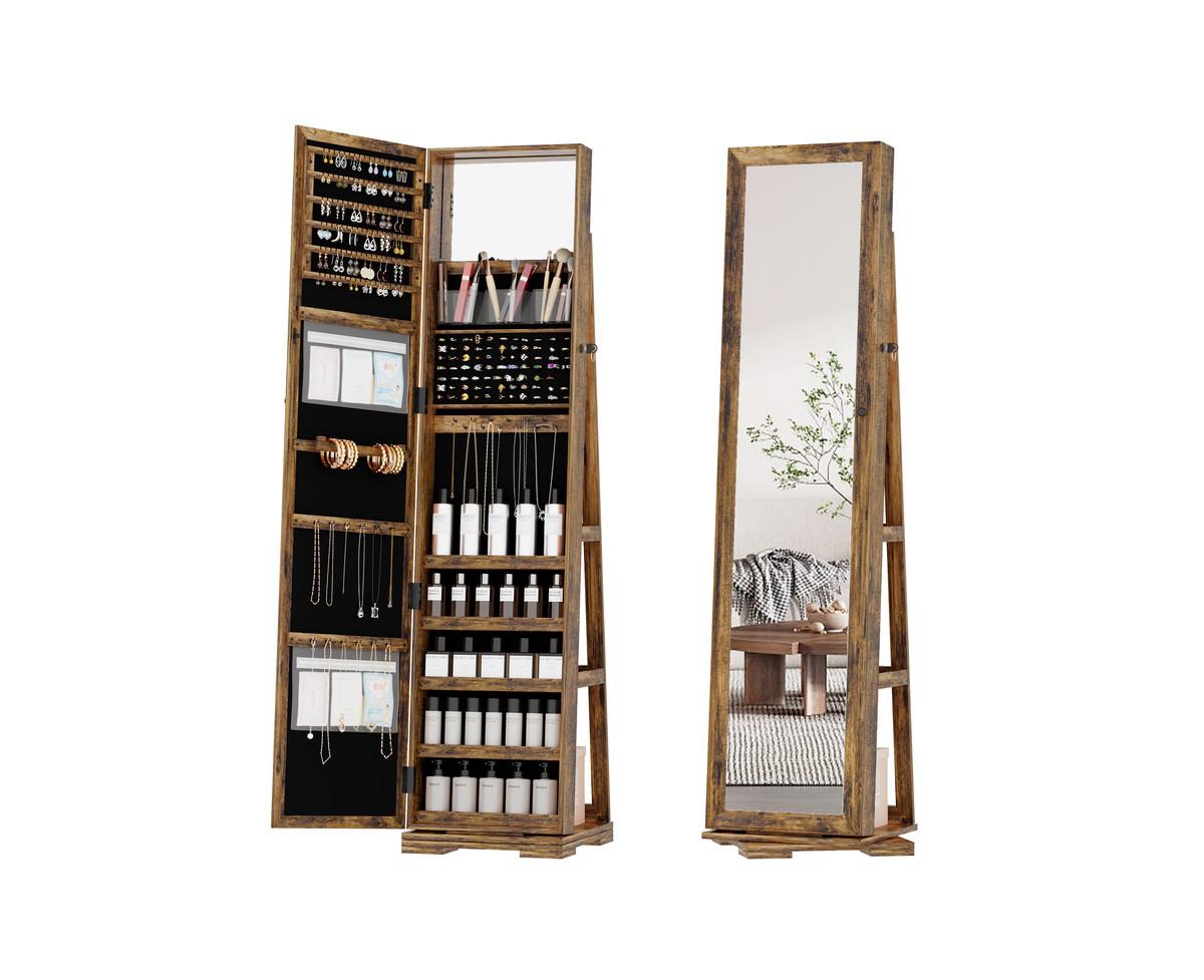 360&#xB0; Rotating Led Jewelry Armoire - White