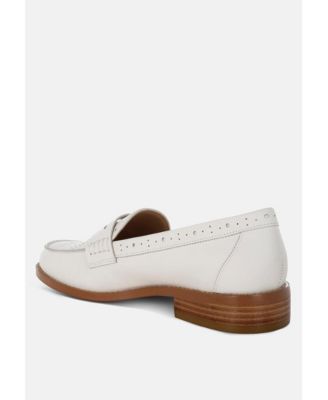 Clotilda Perforated Low Heel Loafers