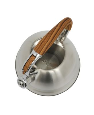 Woodmont 2-Quart Stainless Steel Tea Kettle w/ Wood Handle