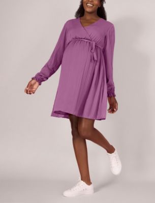 Maternity Woven Wrap Long Sleeve Mini Dress - Motherhood