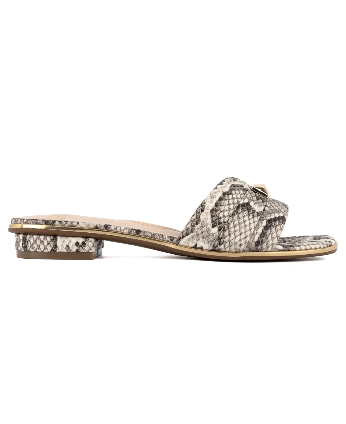Jones New York Women's Vivell Slip On Square Toe Flat Sandals In Snake