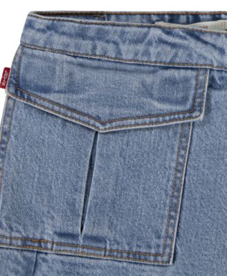 Big Girls High Rise Cargo Denim Skort