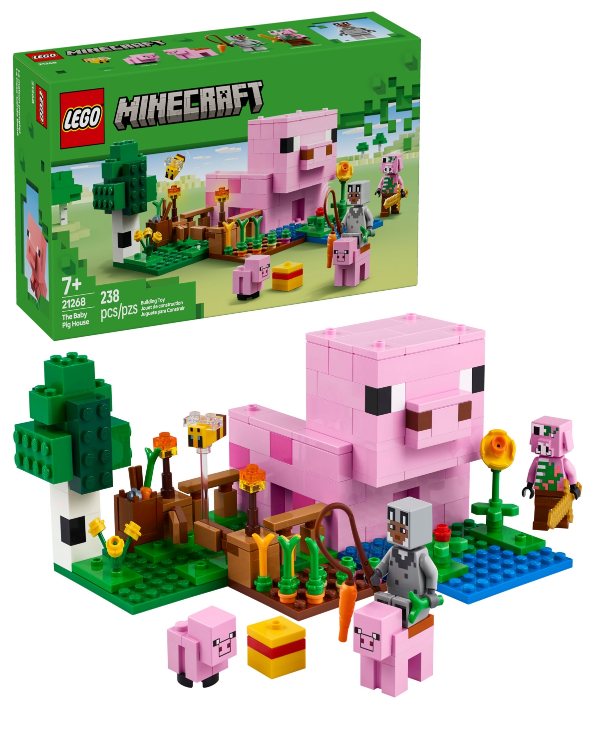 Shop Lego Minecraft The Baby Pig House Building Toy 21268, 238 Pieces In Multicolor