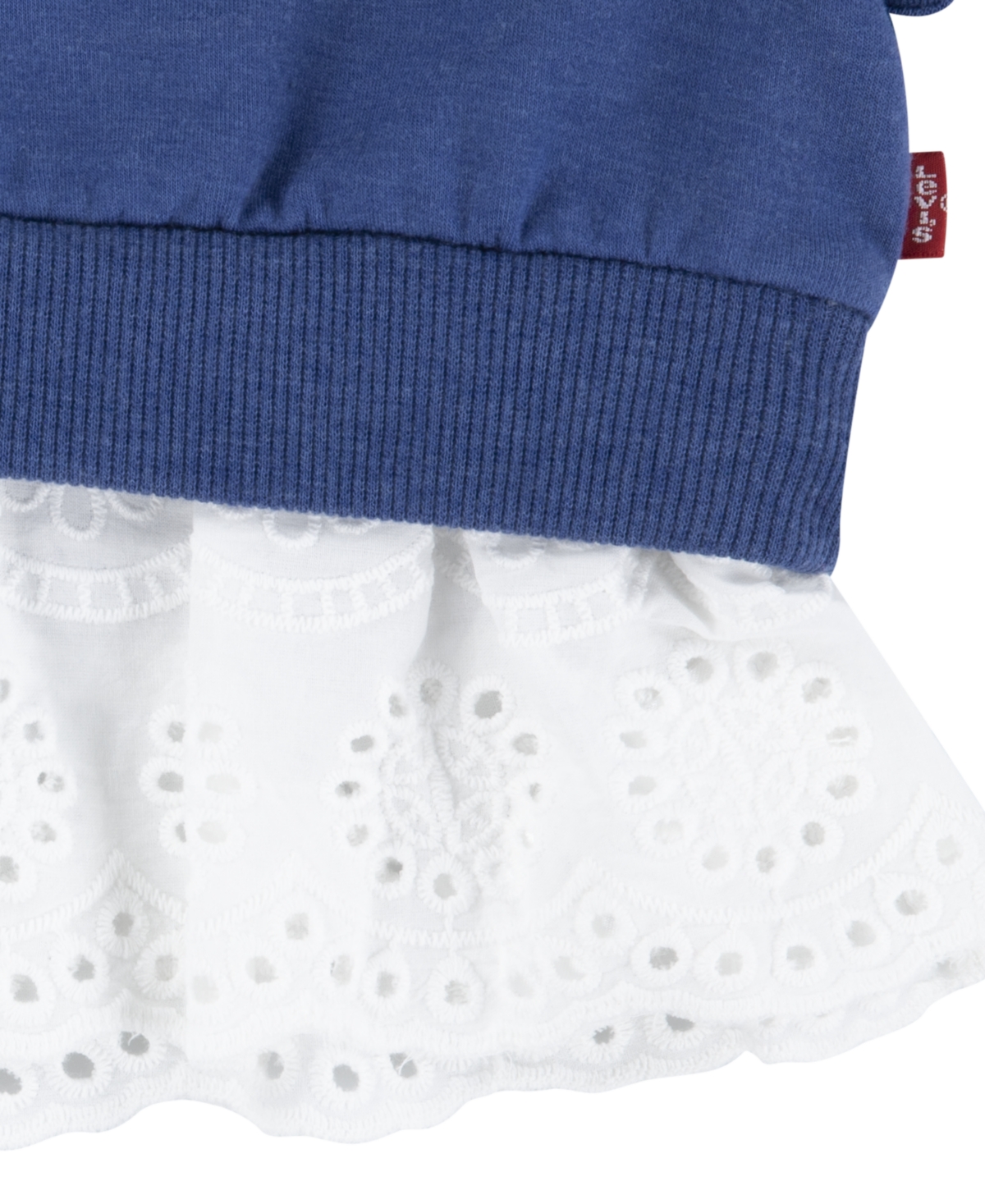 Levi's Little Girls 2-piece Eyelet Crewneck Top And Flared Leggings Set In Blue