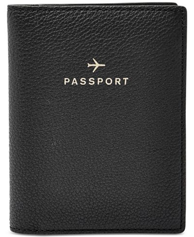 passport fossil holder rfid leather travel bag