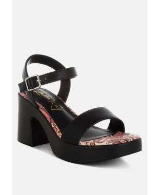 Womens Kolata Faux Leather Pin Buckle Platform Heels