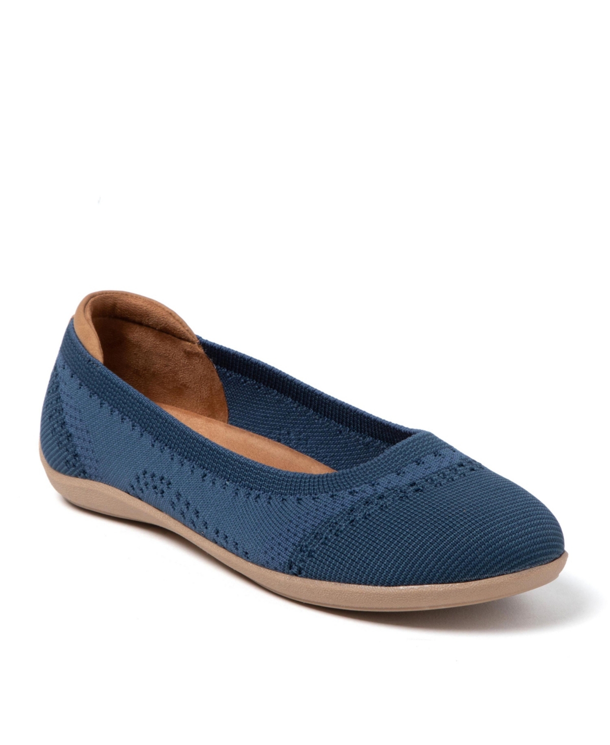 Dearfoams Women's Misty Ballet Flat Lightweight Slip Ons - Navy 2