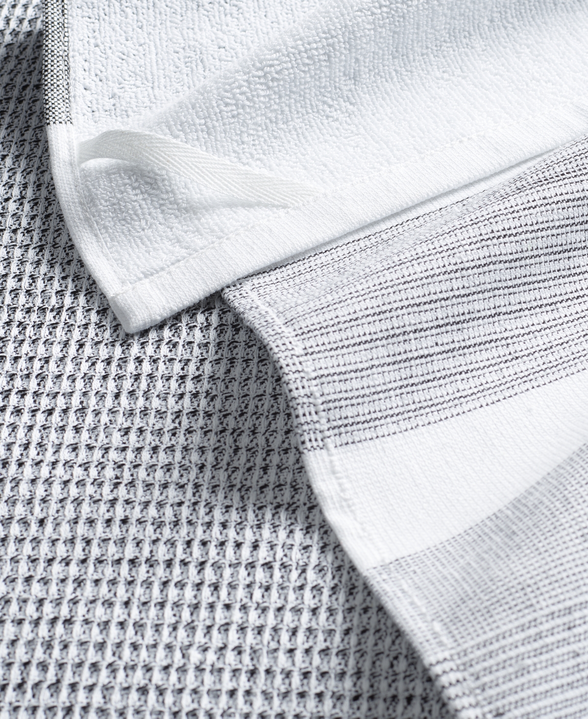 The Cellar 3 Pack Cotton Kitchen Towels, Exclusively At Macy's In Black