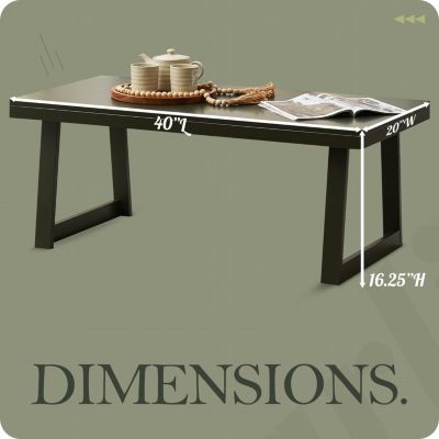 Charlie Rectangular Coffee Table, Center Table, Cocktail Tea Table for Living Room