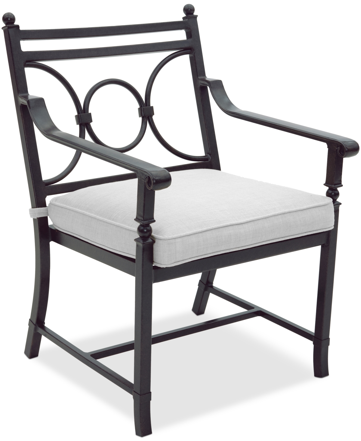 Agio Wythburn Mix And Match Scroll Outdoor Dining Chair In Pearl White,bronze Finish