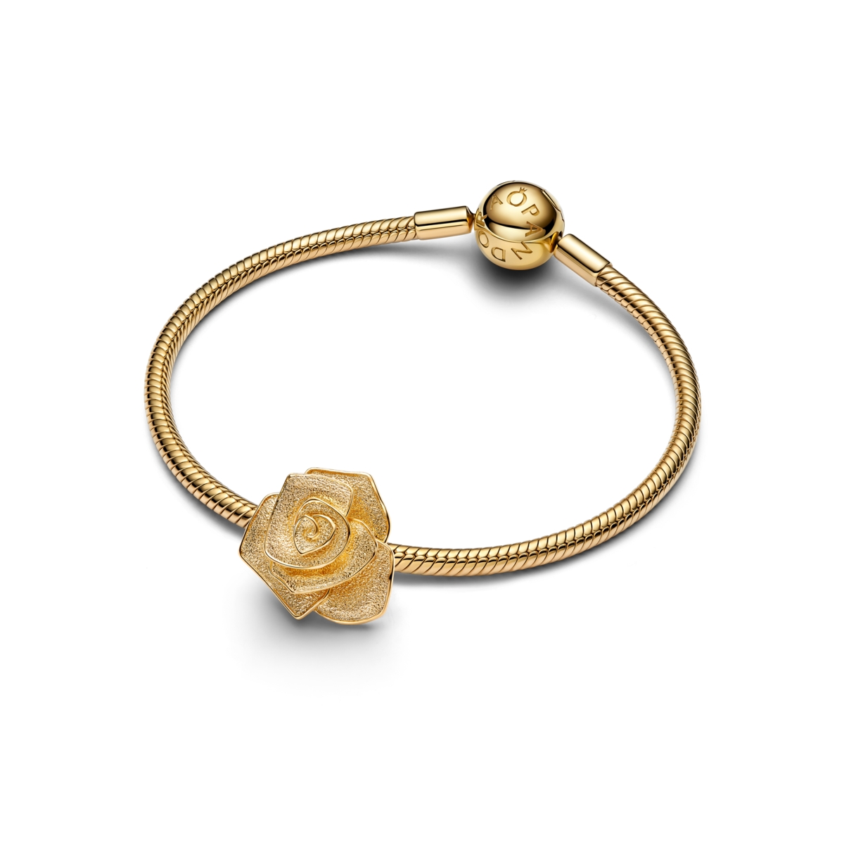 Pandora 14k Gold Plated Rose Bloom Oversized Charms In Gold Plated