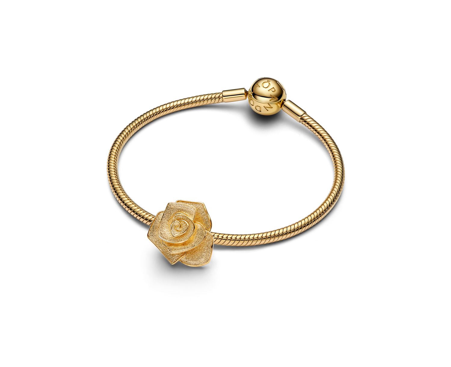 14K Gold Plated Rose Bloom Oversized Charms