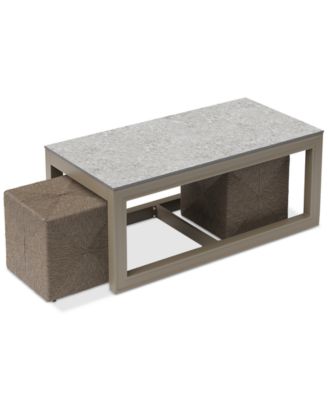 Sonetta Outdoor Seating 3pc Set (Coffee Table & 2 Cubes), Created for Macy's