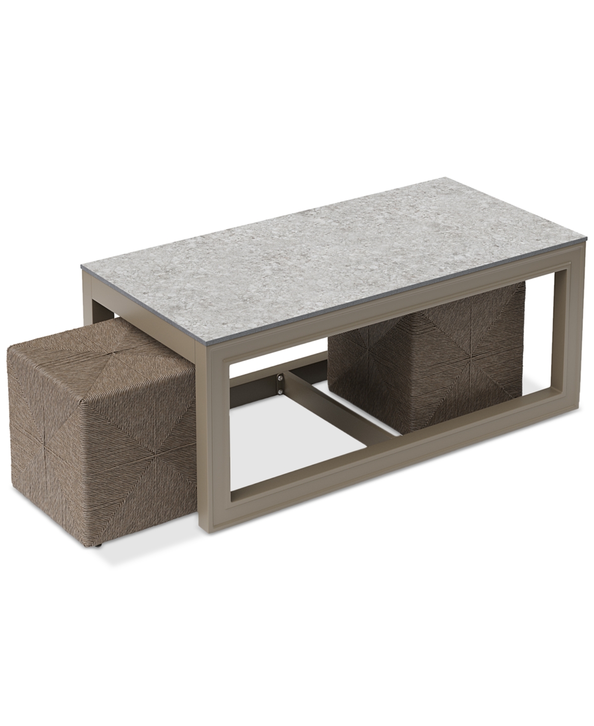 AGIO SONETTA OUTDOOR SEATING 3PC SET (COFFEE TABLE & 2 CUBES), CREATED FOR MACY'S 