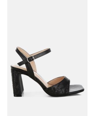 Womens Elana Textured Faux Leather Heels