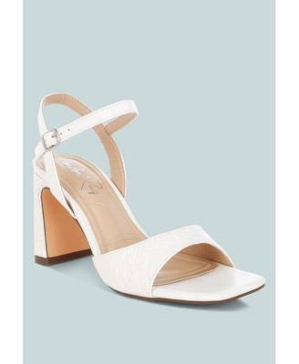 Womens Elana Textured Faux Leather Heels