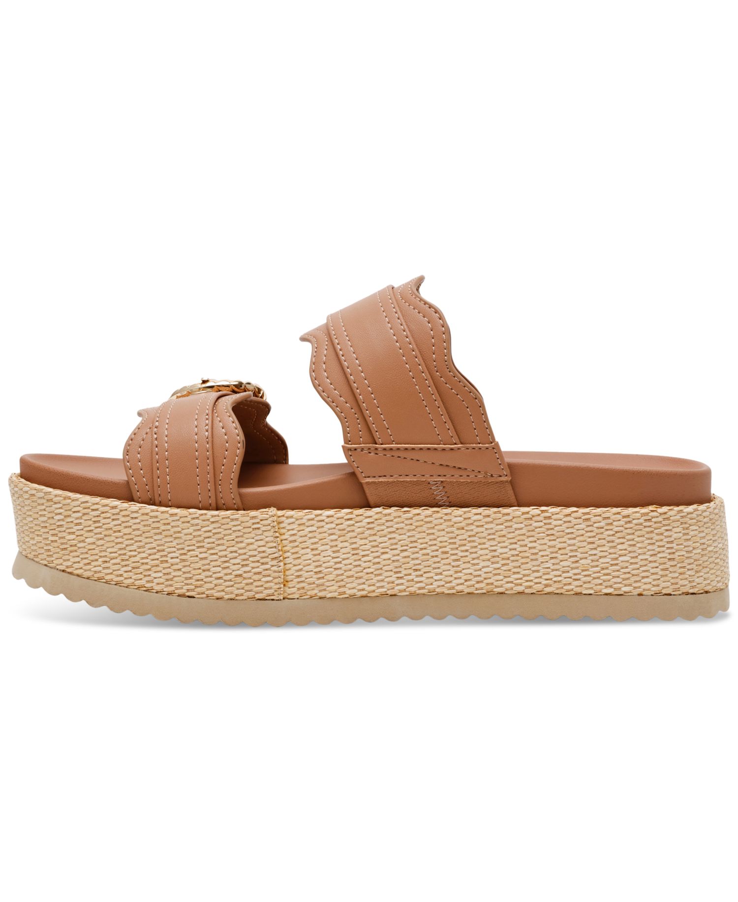 Women's Serpent Double Band Footbed Platform Sandals