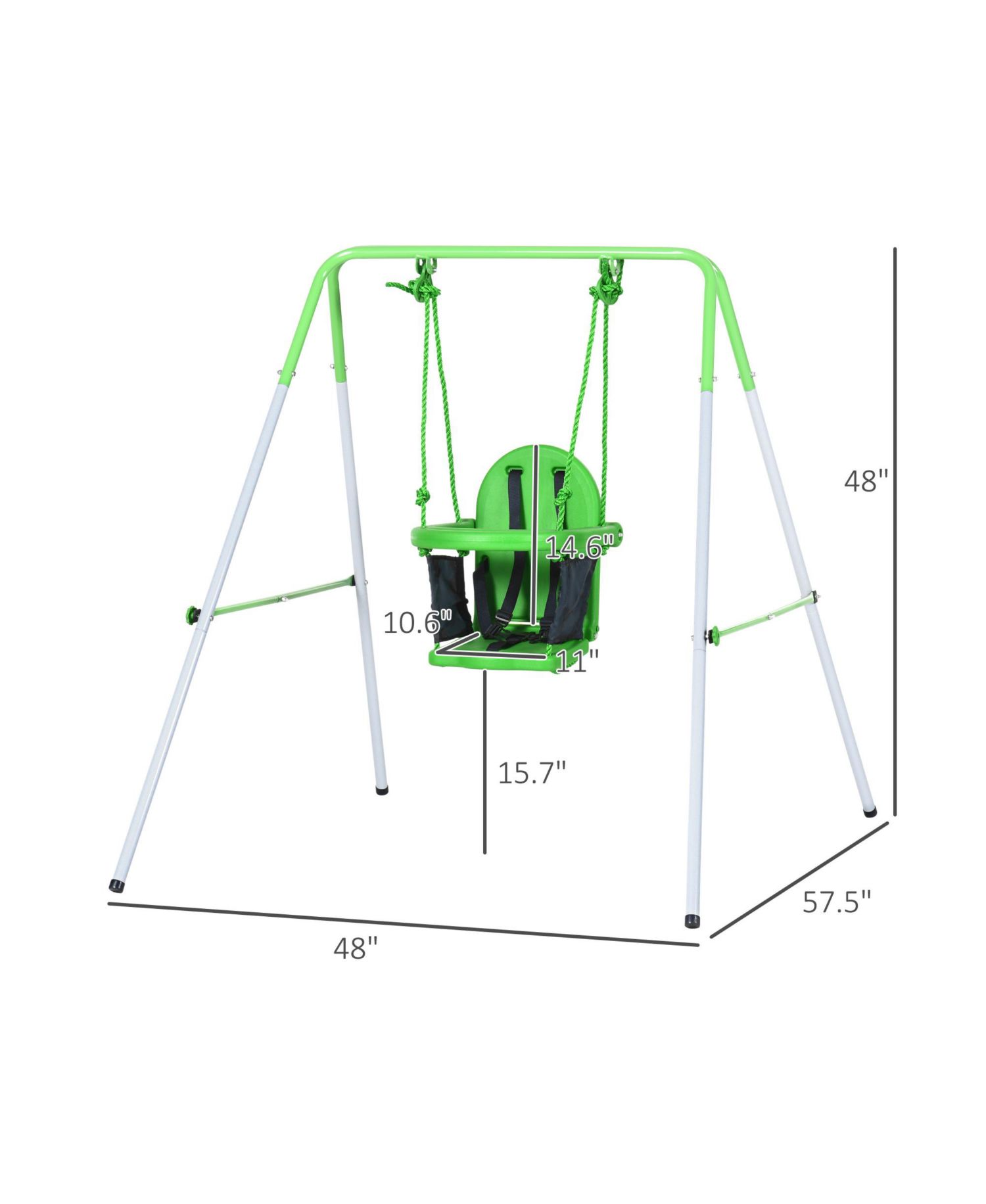 Toddler Metal Frame Swing Set