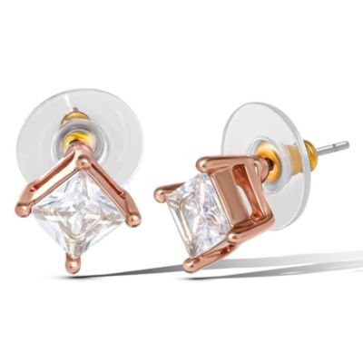 Square-Cut Crystal Stud Earrings Set