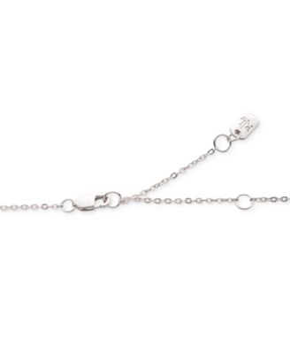 Sterling Silver Cubic Zirconia Pav&eacute; Pendant Necklace, 16" + 3" extender