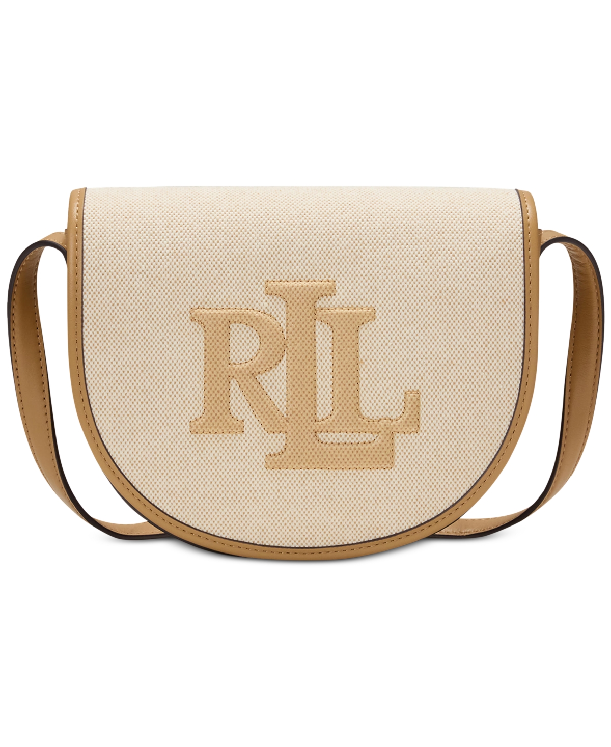 Ralph Lauren Witley Canvas And Leather Small Crossbody In Natural Buff