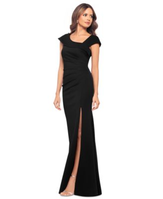 Women's Asymmetric-Neck Side-Slit Gown
