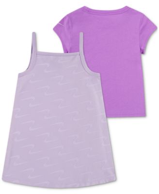 Toddler Girls 2-Pc. Swoosh Motion Dress & T-Shirt Set