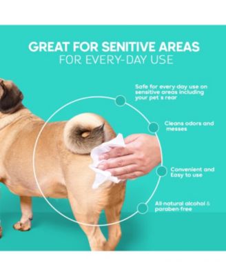 Paws & Bones Pet Wipes for Dogs and Cats in 3-Pack,  Grooming Wipes for Butt, Paw, Fur, Eyes, Ears, Face