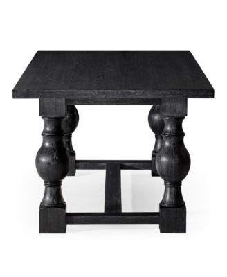 Leon Traditional Wooden Dining Table in Antiqued Black Finish
