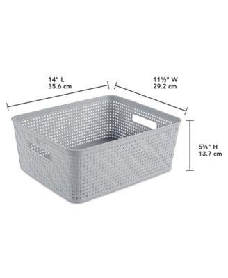 14'' x 11.5'' x 5'' Woven Rectangular Short Basket Organizer (6 Pack)