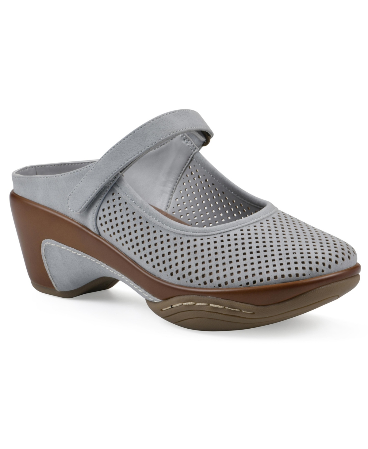 White Mountain Women's Vinto2 Mary Jane Clog Mules In Blue Raspberry Sueded Smooth