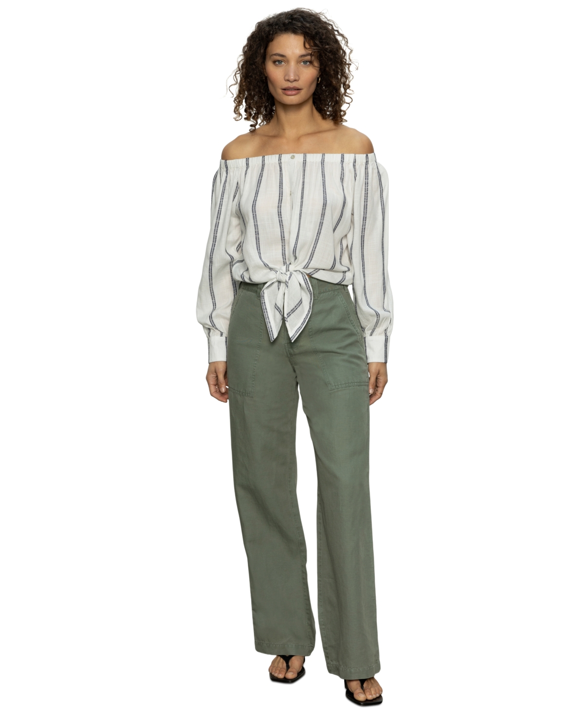 Women's Striped Ballet Tie Top - Stripe