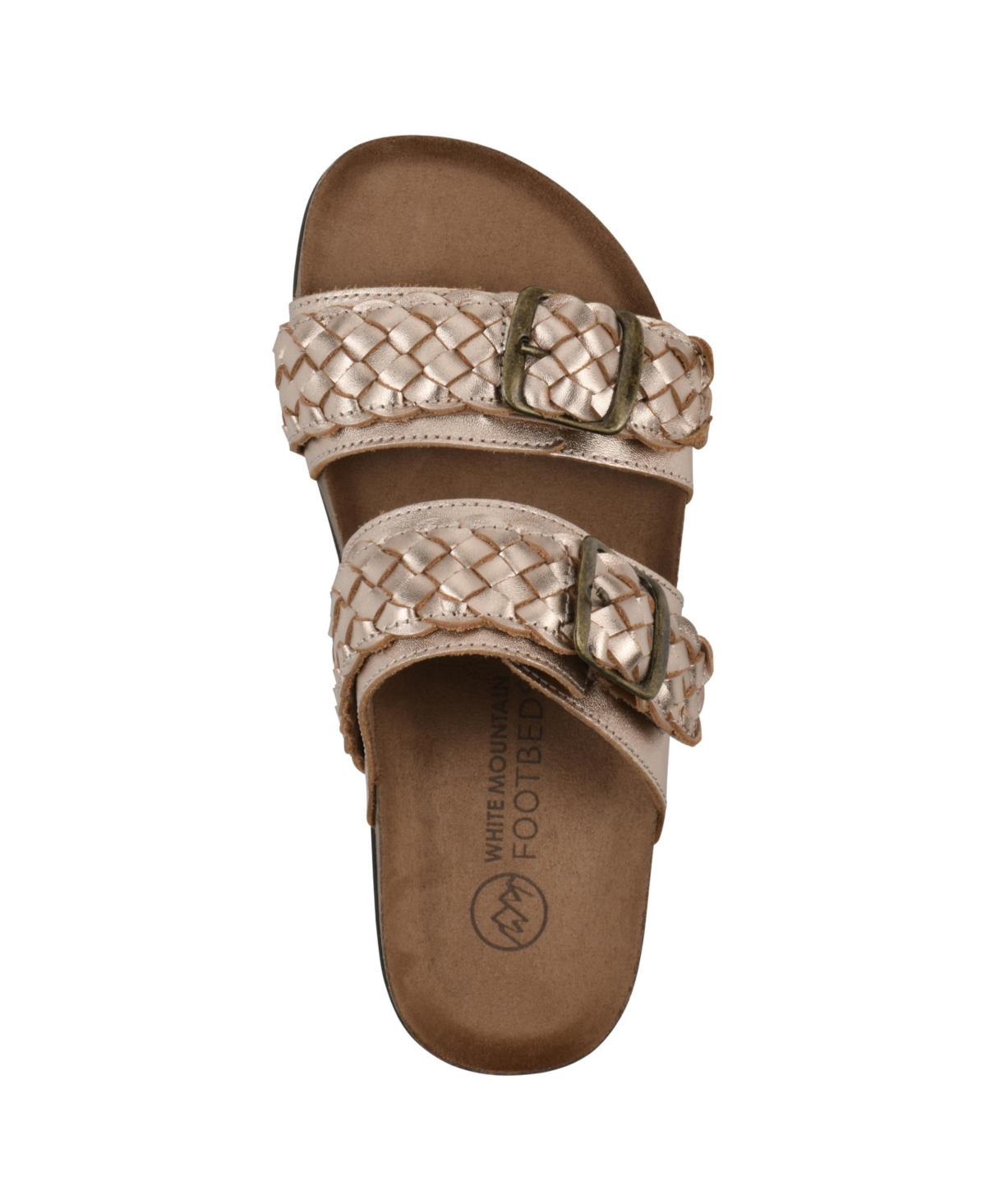 White Mountain Women's Hey Hey Round Toe Flat Sandals In Rosegold Metallic