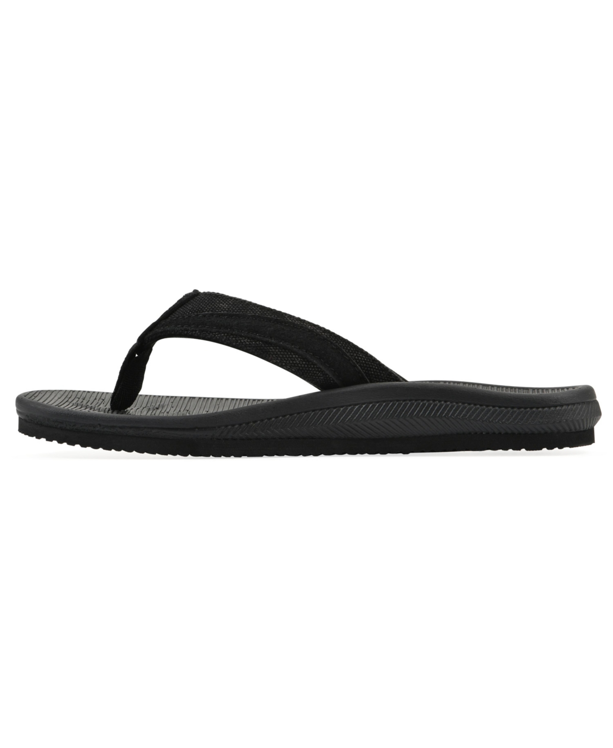 White Mountain Women's Bays Round Toe Flat Sandals In Black Fabric