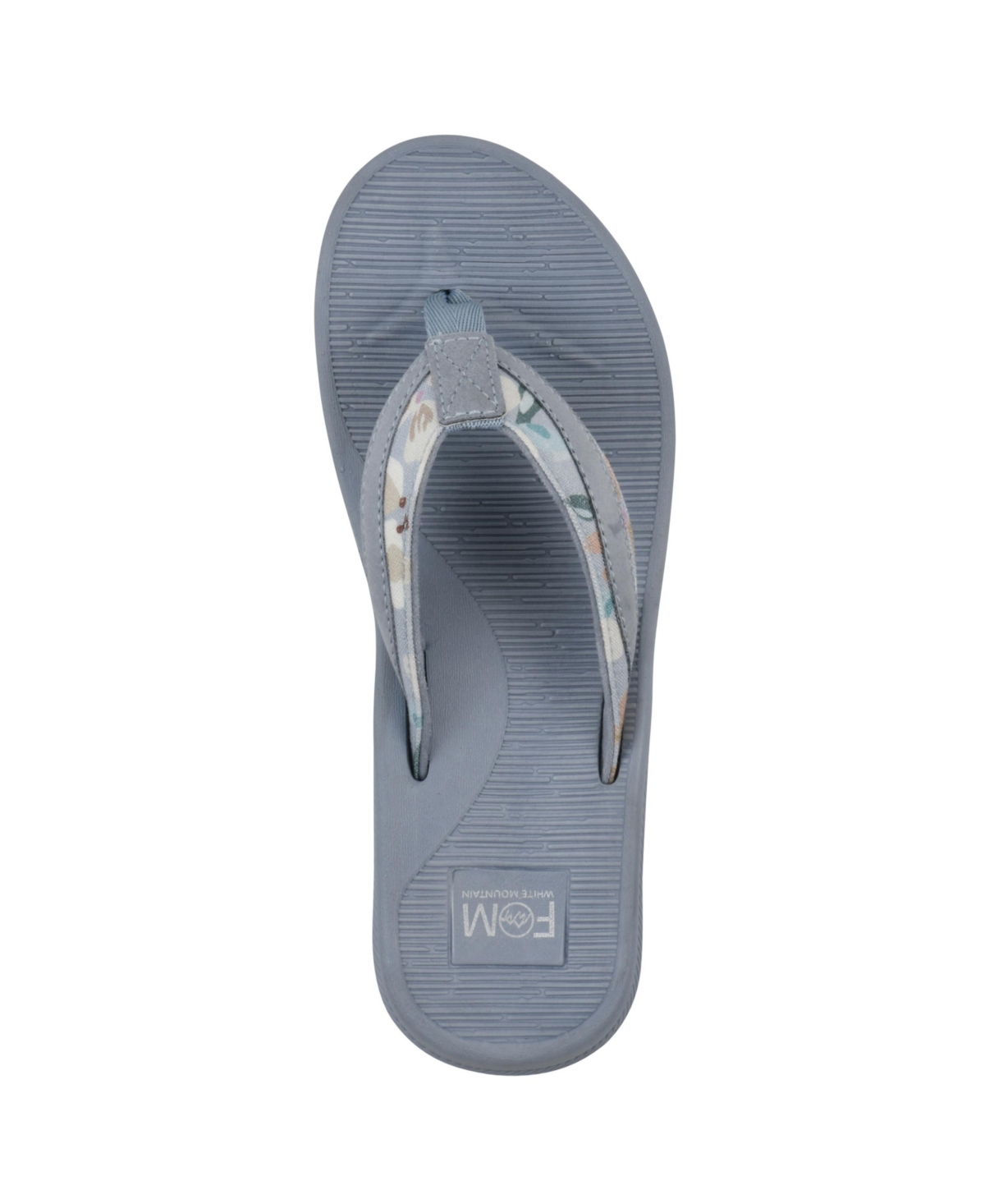 White Mountain Women's Bays Round Toe Flat Sandals In Light Blue Floral Print