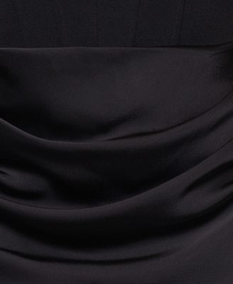 Women's Mixed-Media Strapless Corset Gown
