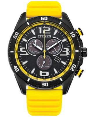 Citizen - Men's Sport Casual Brycen Yellow Silicone Strap Watch 44.8mm